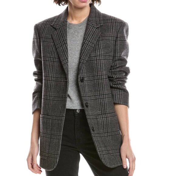 NWT | Theory Women's Elbow Patch Plaid Blazer/Jacket | Size 10 - Picture 1 of 6